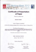 Certificate of Presentation