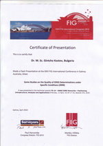 Certificate for presentation